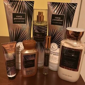 Bath and body Body Works Coco Paradise 7 piece set as pictured!